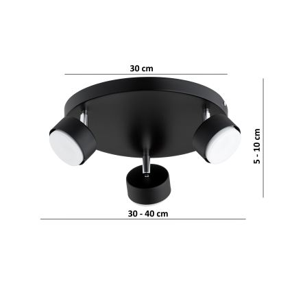Brilagi - LED φωτιστικό σποτ MONO 3xGX53/30W/230V μαύρο