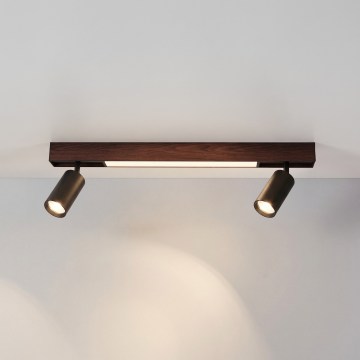 BRILAGI - LED φωτιστικό σποτ SELE 2xGU10/30W/230V + LED/15W μαύρο/ντεκόρ κερασιάς