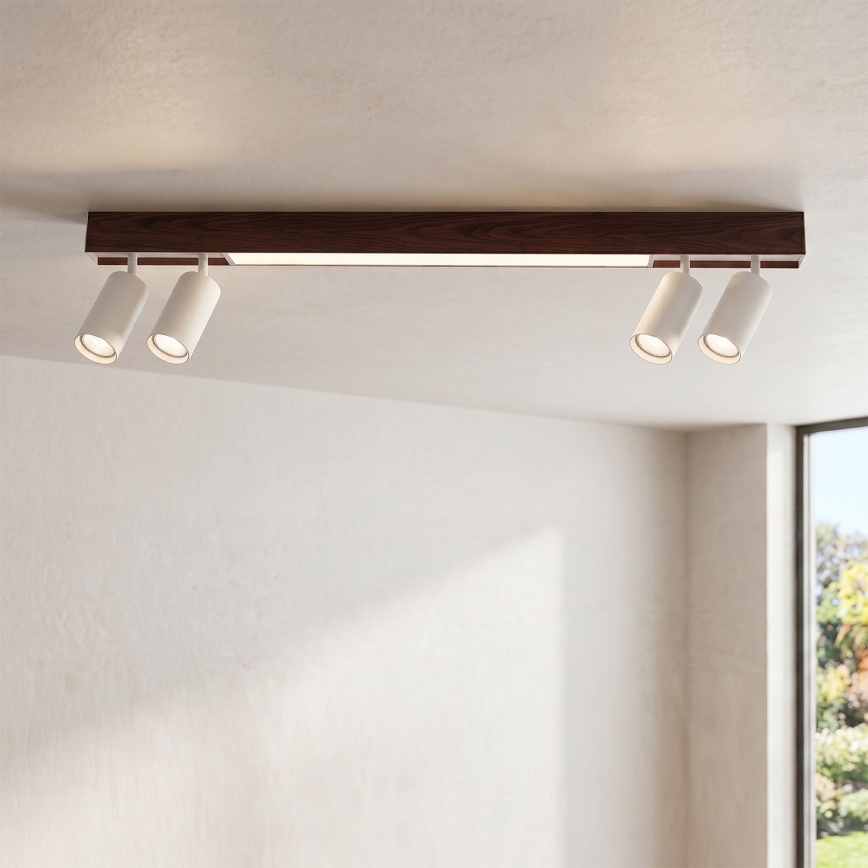 BRILAGI - LED φωτιστικό σποτ SELE 4xGU10/30W/230V + LED/20W λευκό/ντεκόρ κερασιάς
