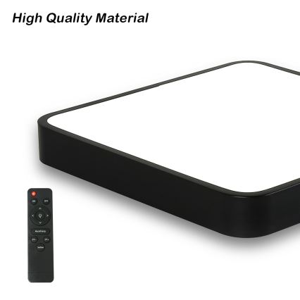 Brilagi - Ρυθμιζόμενο LED φωτιστικό οροφής POOL SQUARE LED/48W/230V 3000-6000K 50x50 cm μαύρο + τηλεχειριστήριο