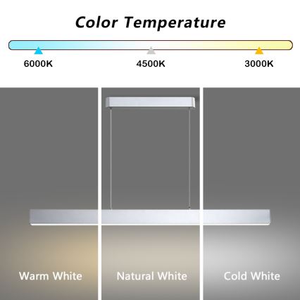 Brilagi - LED Πολύφωτο με καλώδιο SLEEKLINE LED/40W/230V 3000/4500/6000K ασημί