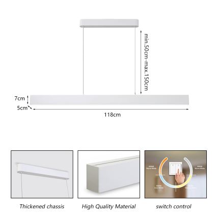 Brilagi - LED φωτιστικό οροφής με καλώδιο SLEEKLINE LED/40W/230V 3000/4500/6000K λευκό