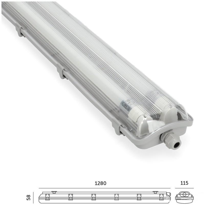 Brilagi - LED Τεχνικό Φωτιστικό Φθορισμού OPTIMA T8 2xG13/18W/230V 4000K IP65 128 εκ - παλέτα 110 τεμ