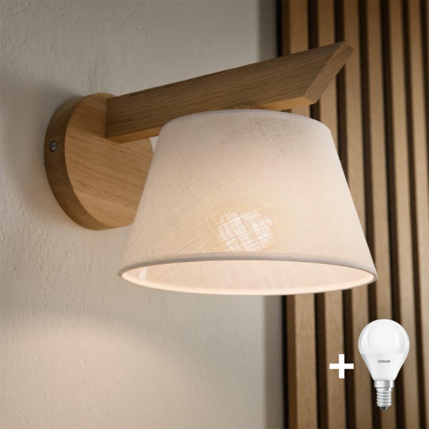 Brilagi - LED  Φωτιστικό τοίχου ANTHONY 1xE14/40W/230V δρυς/λευκό