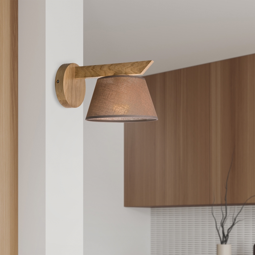 Brilagi - LED  Φωτιστικό τοίχου ANTHONY 1xE14/40W/230V δρυς/καφέ