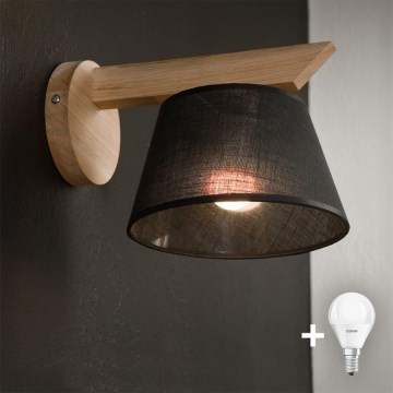 Brilagi - LED  Φωτιστικό τοίχου ANTHONY 1xE14/40W/230V δρυς/μαύρο