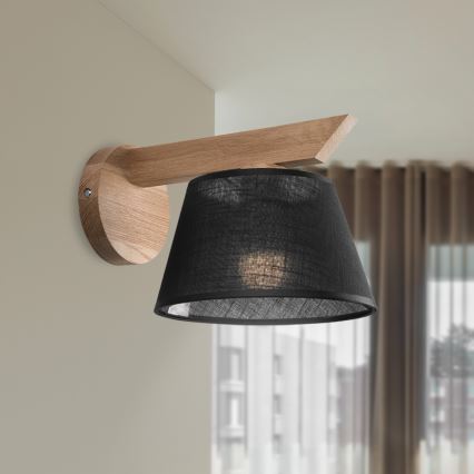 Brilagi - LED  Φωτιστικό τοίχου ANTHONY 1xE14/40W/230V δρυς/μαύρο