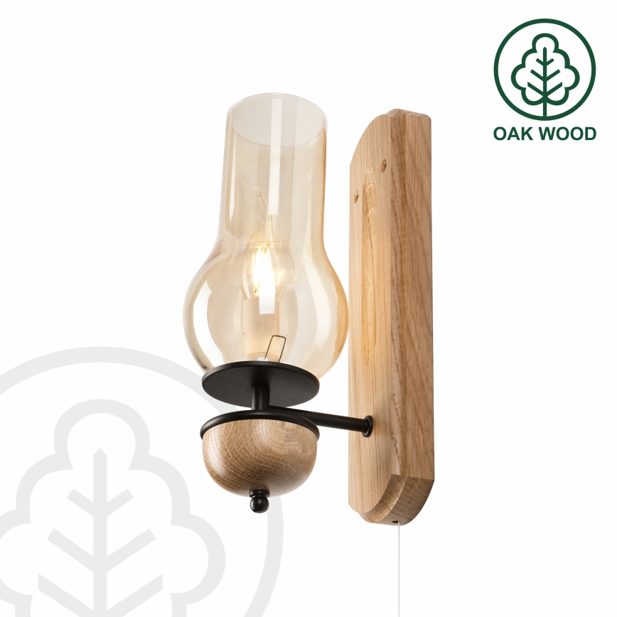 Brilagi - LED Φωτιστικό τοίχου COTTAGE 1xE14/40W/230V δρυς/καφέ