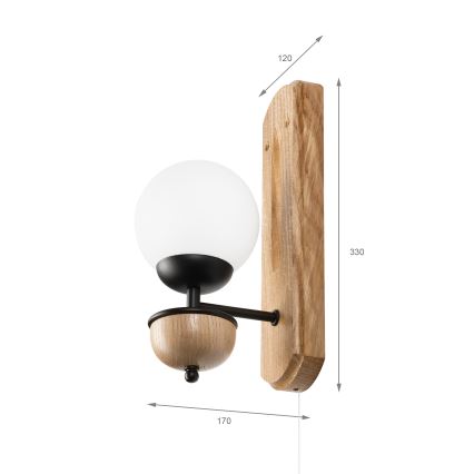 Brilagi - LED Φωτιστικό τοίχου COTTAGE 1xG9/40W/230V δρυς/λευκό