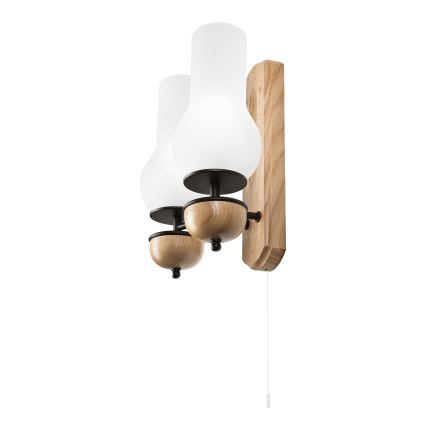 Brilagi - LED Φωτιστικό τοίχου COTTAGE 2xE14/40W/230V δρυς/λευκό