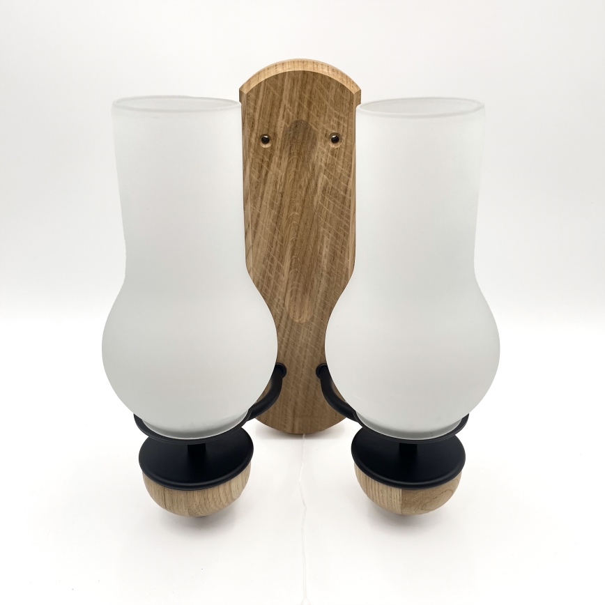 Brilagi - LED Φωτιστικό τοίχου COTTAGE 2xE14/40W/230V δρυς/λευκό