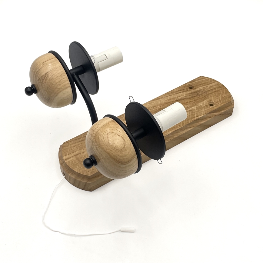 Brilagi - LED Φωτιστικό τοίχου COTTAGE 2xE14/40W/230V δρυς/λευκό