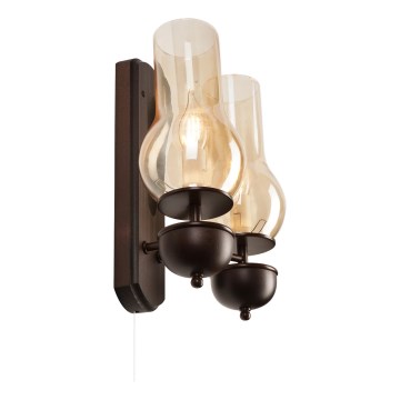 Brilagi - LED Φωτιστικό τοίχου COTTAGE 2xE14/40W/230V οξιά/καφέ
