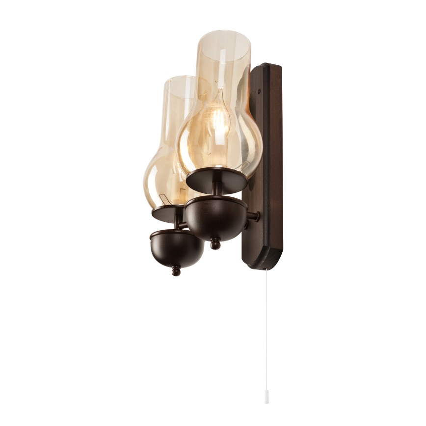 Brilagi - LED Φωτιστικό τοίχου COTTAGE 2xE14/40W/230V οξιά/καφέ