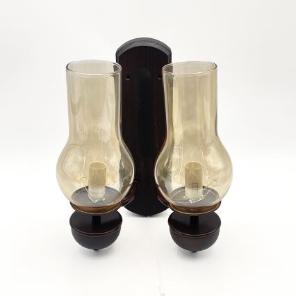 Brilagi - LED Φωτιστικό τοίχου COTTAGE 2xE14/40W/230V οξιά/καφέ