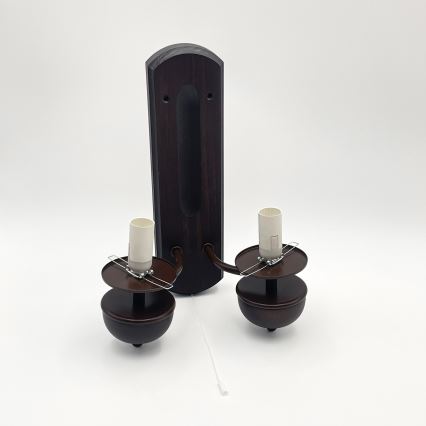 Brilagi - LED Φωτιστικό τοίχου COTTAGE 2xE14/40W/230V οξιά/καφέ