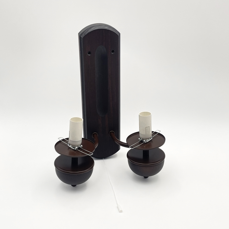 Brilagi - LED Φωτιστικό τοίχου COTTAGE 2xE14/40W/230V οξιά/καφέ