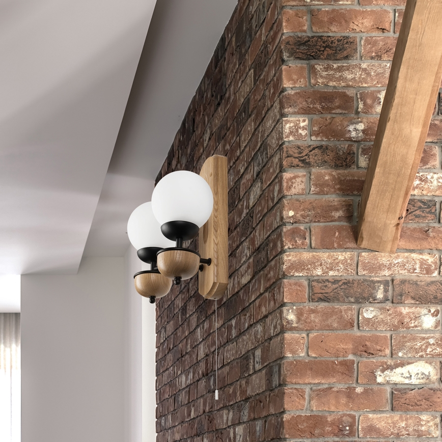 Brilagi - LED Φωτιστικό τοίχου COTTAGE 2xG9/40W/230V δρυς/λευκό