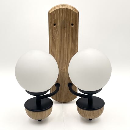 Brilagi - LED Φωτιστικό τοίχου COTTAGE 2xG9/40W/230V δρυς/λευκό