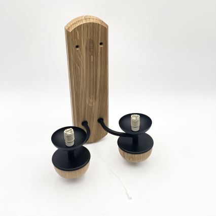 Brilagi - LED Φωτιστικό τοίχου COTTAGE 2xG9/40W/230V δρυς/λευκό