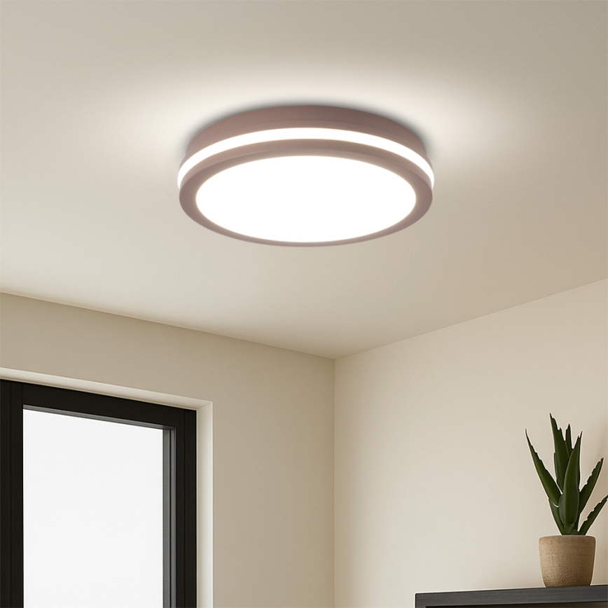 Brilagi - Εξωτερικό φωτιστικό LED με αισθητήρα BENE LED/24W/230V Ø 26 cm καφέ IP54