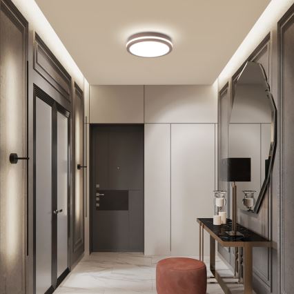 Brilagi - Εξωτερικό φωτιστικό LED με αισθητήρα BENE LED/24W/230V Ø 26 cm καφέ IP54