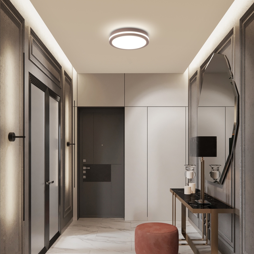 Brilagi - Εξωτερικό φωτιστικό LED με αισθητήρα BENE LED/24W/230V Ø 26 cm καφέ IP54