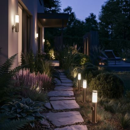 BRILAGI - LED εξωτερικό φωτιστικό με πρίζα ELIA 1xE27/7W/230V 4000K IP44 50 cm ματ χρώμιο
