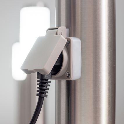 BRILAGI - LED εξωτερικό φωτιστικό με πρίζα ELIA 1xE27/7W/230V 4000K IP44 50 cm ματ χρώμιο