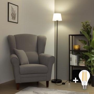 Brilagi - LED φωτιστικό δαπέδου CERIA 1xE27/40W/230V διάμ. 20,5 εκ. λευκό/μαύρο