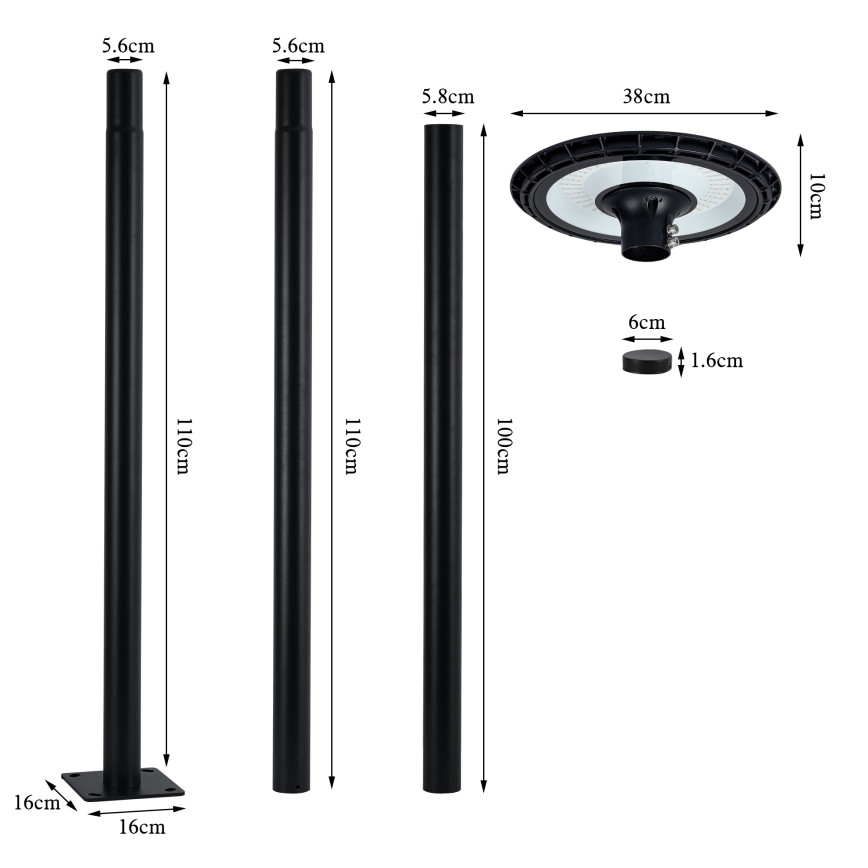 Brilagi - LED φωτιστικό δρόμου εξωτερικού χώρου URBANSPARK LED/60W/230V μαύρο IP65