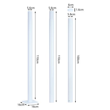 Brilagi - LED Φωτιστικό δρόμου με κολώνα 3 m URBANSPARK LED/120W/230V λευκό IP65