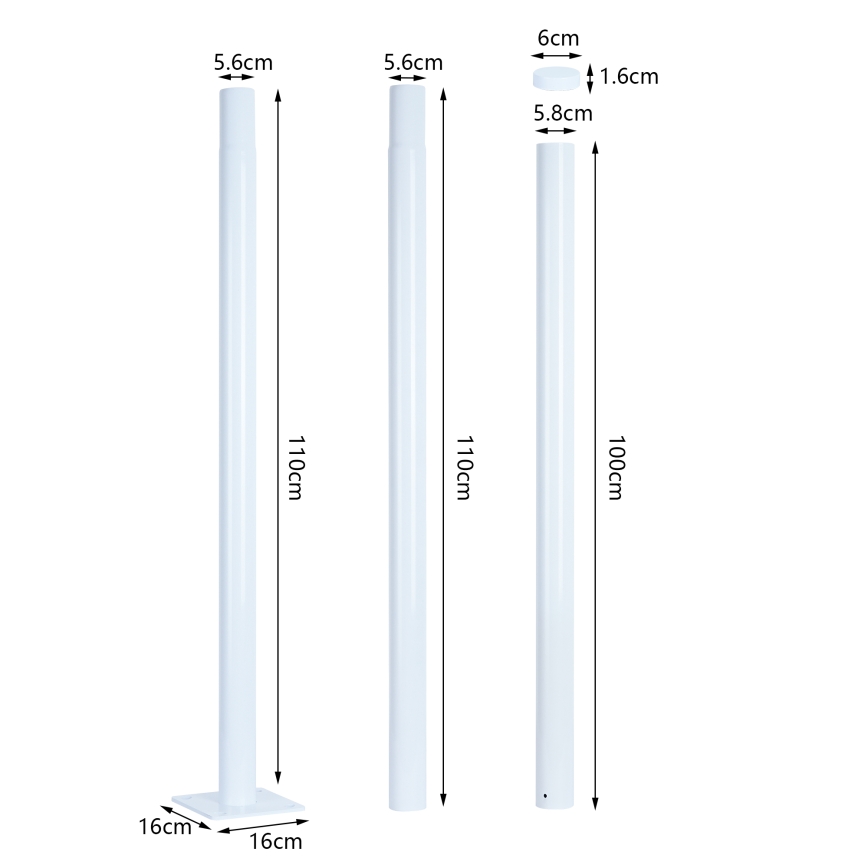 Brilagi - LED Φωτιστικό δρόμου με κολώνα 3 m URBANSPARK LED/120W/230V λευκό IP65