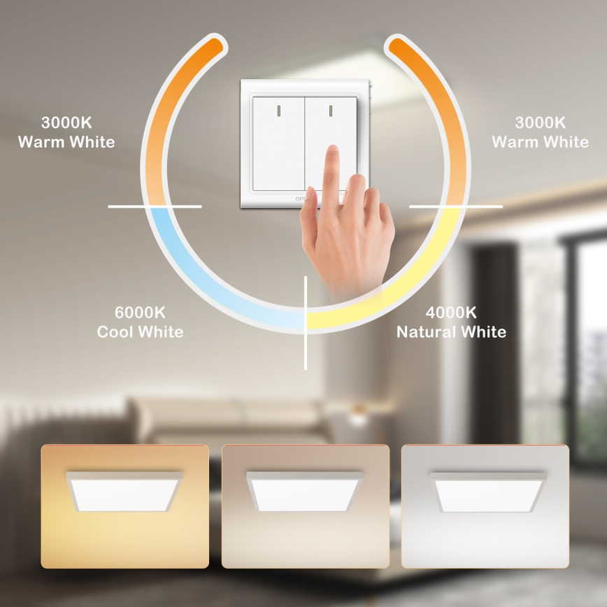 Brilagi - πλαφονιέρα οροφής LED για μπάνιο FRAME LED/50W/230V 3000/4000/6000K 60x60 cm IP44 ασημί