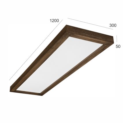 Brilagi - LED φωτιστικό οροφής μπάνιου WOODY FRAME LED/40W/230V 120x30 cm IP44 δρυς/καρυδιά