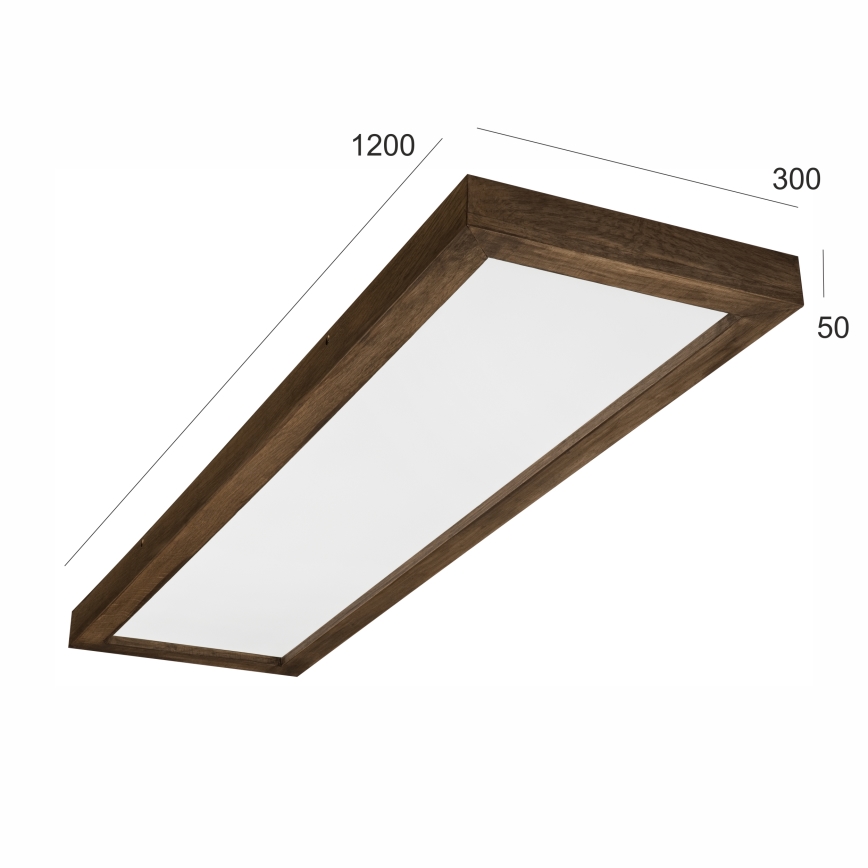 Brilagi - LED φωτιστικό οροφής μπάνιου WOODY FRAME LED/40W/230V 120x30 cm IP44 δρυς/καρυδιά