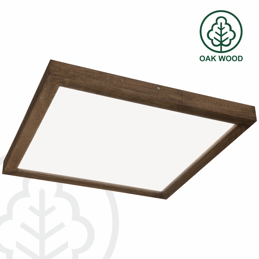 Brilagi - LED φωτιστικό οροφής μπάνιου WOODY FRAME LED/50W/230V 60x60 cm IP44 δρυς/καρυδιά