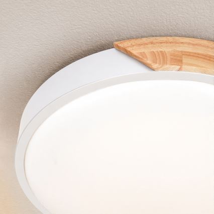 Brilagi - Ρυθμιζόμενο LED φωτιστικό οροφής PILANA LED/48W/230V βελανιδιά/λευκό διάμ. 40 cm + τηλεχειριστήριο