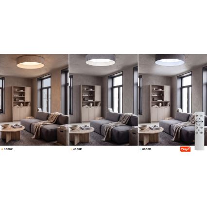 Brilagi - Ρυθμιζόμενο φωτιστικό οροφής LED VELVET SMARTIX LED/36W/230V 3000-6000K Ø 55 cm γκρι Wi-Fi Tuya Beacon + τηλεχειριστήριο