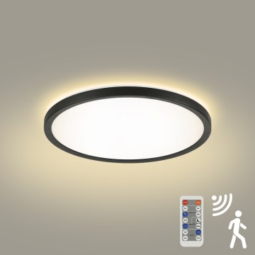 Brilagi - LED Φωτιστικό με ρύθμιση φωτεινότητας, αισθητήρα κίνησης και λυκόφωτος ULTRA SLIM LED/18W/230V διάμ. 30 εκ. + τηλεχειριστήριο