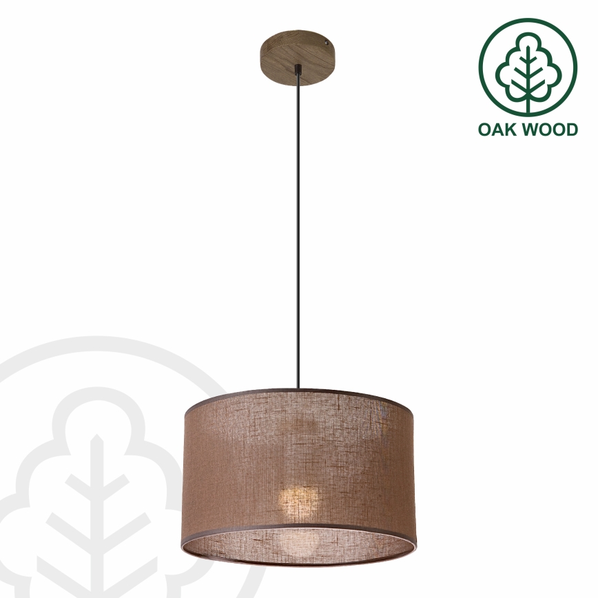 Brilagi - LED Φωτιστικό οροφής με καλώδιο ANTHONY 1xE27/60W/230V δρυς καρυδιά/καφέ