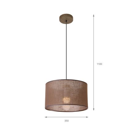 Brilagi - LED Φωτιστικό οροφής με καλώδιο ANTHONY 1xE27/60W/230V δρυς καρυδιά/καφέ