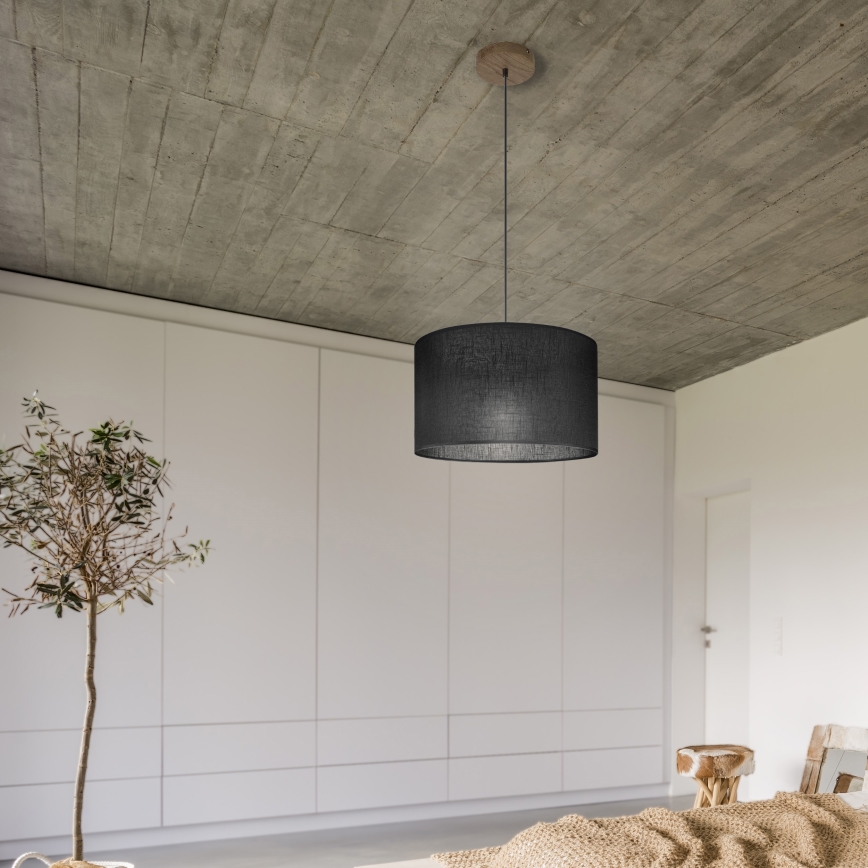 Brilagi - LED Φωτιστικό οροφής με καλώδιο ANTHONY 1xE27/60W/230V δρυς καρυδιά/μαύρο