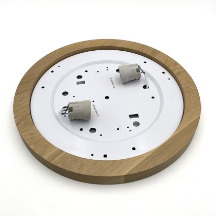 Brilagi - LED Φωτιστικό οροφής BELLADONNA 2xE27/15W/230V διάμετρος 40 cm λευκό/δρυς