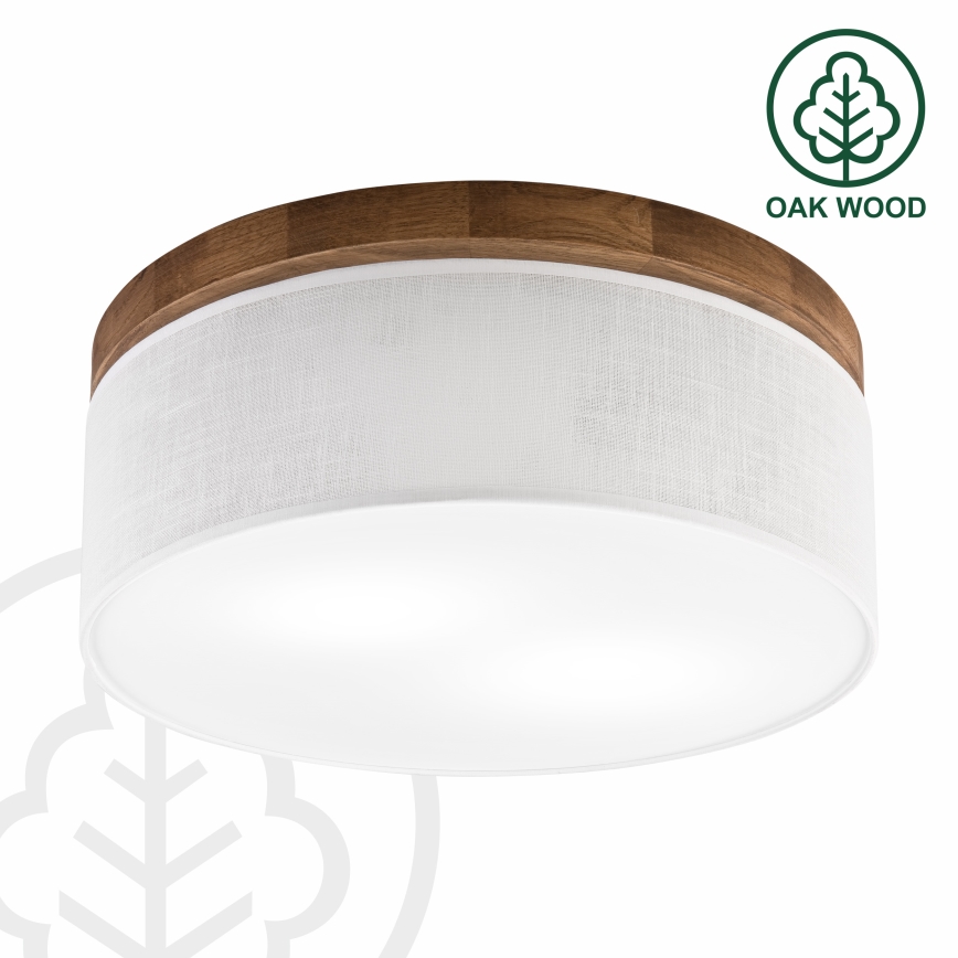 Brilagi - LED Φωτιστικό οροφής BELLADONNA 2xE27/15W/230V διάμετρος 40 cm λευκό/δρυς κερασιά