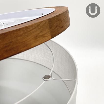 Brilagi - LED Φωτιστικό οροφής BELLADONNA 2xE27/15W/230V διάμετρος 40 cm λευκό/δρυς κερασιά