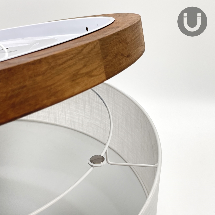 Brilagi - LED Φωτιστικό οροφής BELLADONNA 2xE27/15W/230V διάμετρος 40 cm λευκό/δρυς κερασιά