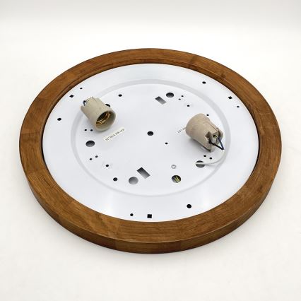 Brilagi - LED Φωτιστικό οροφής BELLADONNA 2xE27/15W/230V διάμετρος 40 cm λευκό/δρυς κερασιά