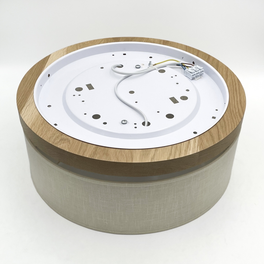 Brilagi - LED Φωτιστικό οροφής BELLADONNA 2xE27/15W/230V διάμετρος 40 cm κρεμ/δρυς