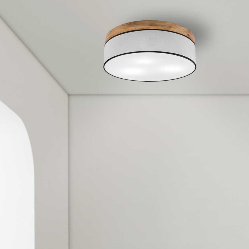 Brilagi - LED Φωτιστικό οροφής BELLADONNA 3xE27/15W/230V διάμετρος 50 cm λευκό/δρυς